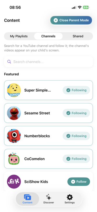 المنطقة الوالدية: متابعة قنوات يوتيوب موثوقة مثل Sesame Street و Numberblocks